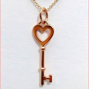 Tiffany & Co Heart Key 18K Rose Gold Necklace